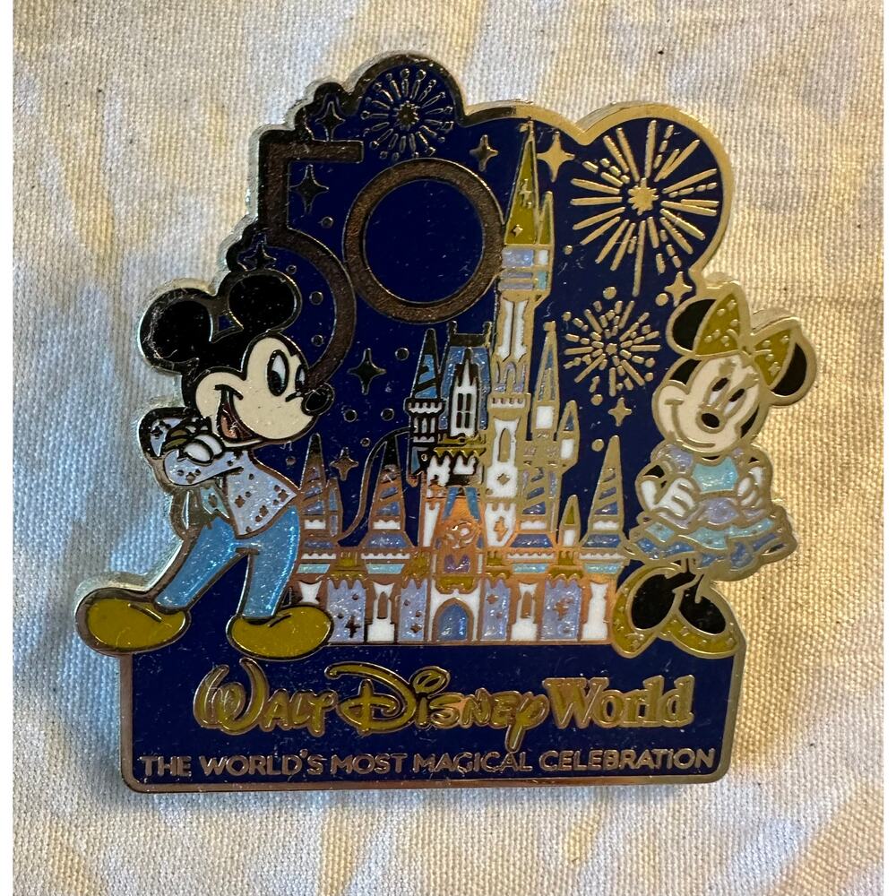 Mickey and Minnie WDW 50th Anniversary Pin